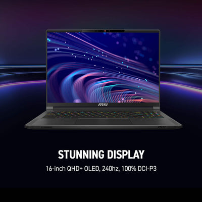 MSI - Stealth 16 AI 16" 240Hz QHD+ OLED Gaming Laptop - Intel U9-285H - NVIDIA GeForce RTX 5070 - 32GB Memory - 1TB SSD - Core Black