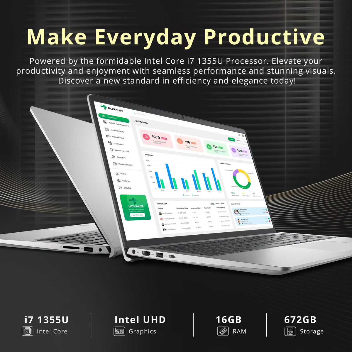 Dell - Upgraded - 15 15.6" FHD Display Laptop,Intel Core i7-1355U,16GB RAM,512GB SSD+160GB Docking Station,Win 11 Pro - Silver