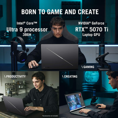 ASUS - ROG Zephyrus G16 16" OLED 3K Gaming Laptop- Intel Core Ultra 9 386H 2026- 16GB Memory - GeForce RTX 5070Ti - 1TB Storage - Eclipse Gray