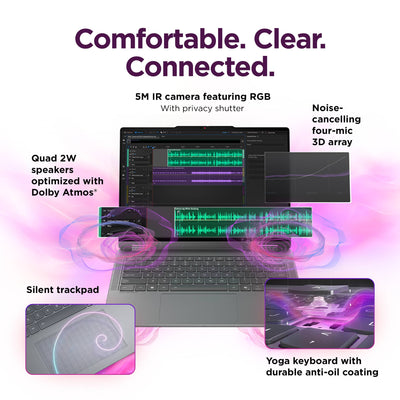 Lenovo - Yoga 7i 2-in-1 14" 2K OLED Touchscreen Laptop - Core Ultra 5 Processor 322 2026- 16GB Memory- 512GB Storage- Copilot+ PC - Luna Grey