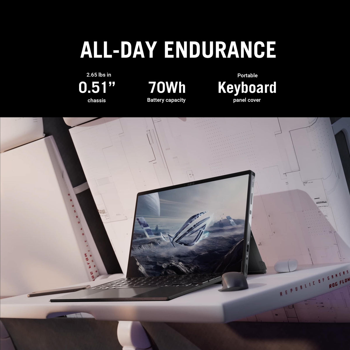 ASUS - ROG Flow Z13 13.4" 2.5K 180Hz Touch-Screen Gaming Laptop - Copilot+ PC - AMD Ryzen AI Max+ 395 - 128GB RAM - 1TB SSD - Off Black