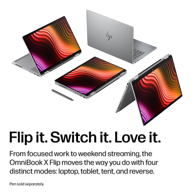 HP - OmniBook X Flip 2-in-1 - 14" 2K OLED Touchscreen Laptop - Intel Core Ultra 7 (2026) - 16GB Memory - 1TB SSD - Copilot+ - Meteor Silver