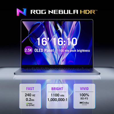 ASUS - ROG Zephyrus G16 16" OLED 3K Gaming Laptop- Intel Core Ultra 9 386H 2026- 16GB Memory - GeForce RTX 5070Ti - 1TB Storage - Eclipse Gray