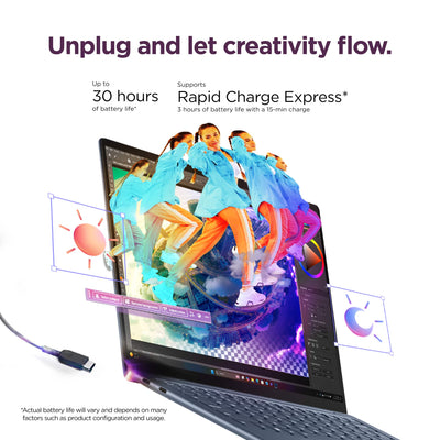 Lenovo - Yoga Slim 7x 14" 2K OLED Touchscreen Laptop - Snapdragon X2 Plus X2P-42-100 2026 - 16GB Memory - 512GB Storage - Cosmic Blue
