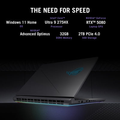 ASUS - ROG Strix G18 18" 2.5K 240Hz Gaming Laptop - Intel Core Ultra 9 HX - 32GB Memory - GeForce RTX 5080 - 2TB Storage - Eclipse Gray