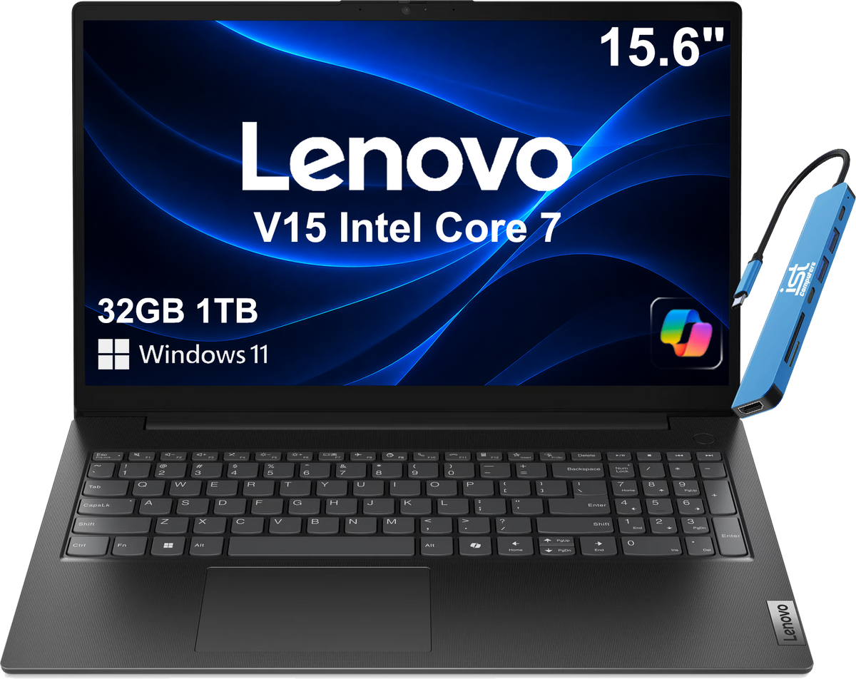 Lenovo - Upgraded - V15 Gen 5 15.6" FHD Business Laptop - Intel Core 7 240H 2025 with 32GB Memory - 1TB SSD - Numeric Keypad - Windows 11 - Black
