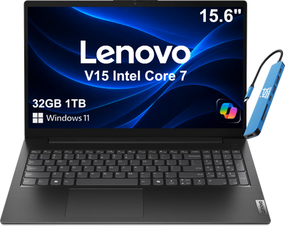 Lenovo - Upgraded - V15 Gen 5 15.6" FHD Business Laptop - Intel Core 7 240H 2025 with 32GB Memory - 1TB SSD - Numeric Keypad - Windows 11 - Black