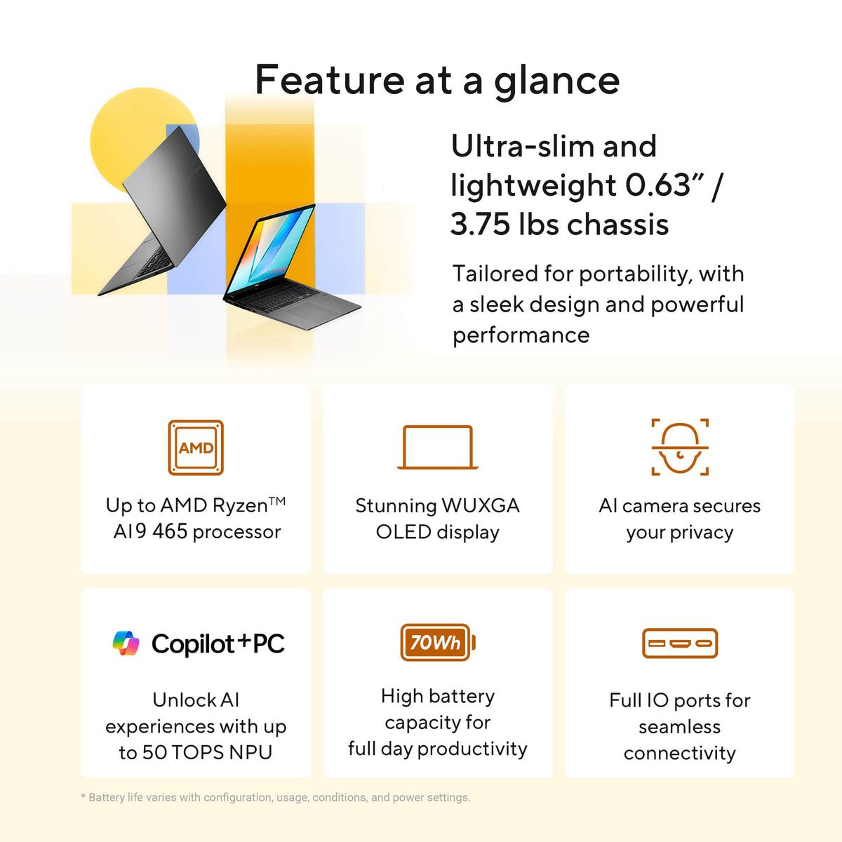 ASUS - Vivobook S16 16" OLED Laptop - AMD Ryzen AI 9 465 CPU - 32GB RAM - 1TB SSD - Copilot+ PC - Matte Gray