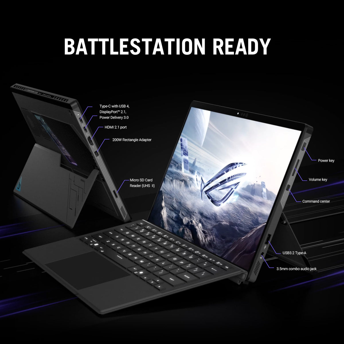ASUS - ROG Flow Z13 13.4" 2.5K 180Hz Touch-Screen Gaming Laptop - Copilot+ PC - AMD Ryzen AI Max+ 395 - 128GB RAM - 1TB SSD - Off Black