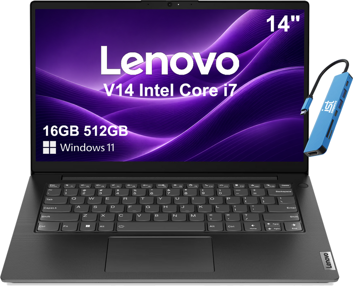 Lenovo - V14 Gen 4 14" FHD Business Laptop - Intel 10-Core i7-13620H - 16GB Memory - 512GB SSD - Windows 11 - Black