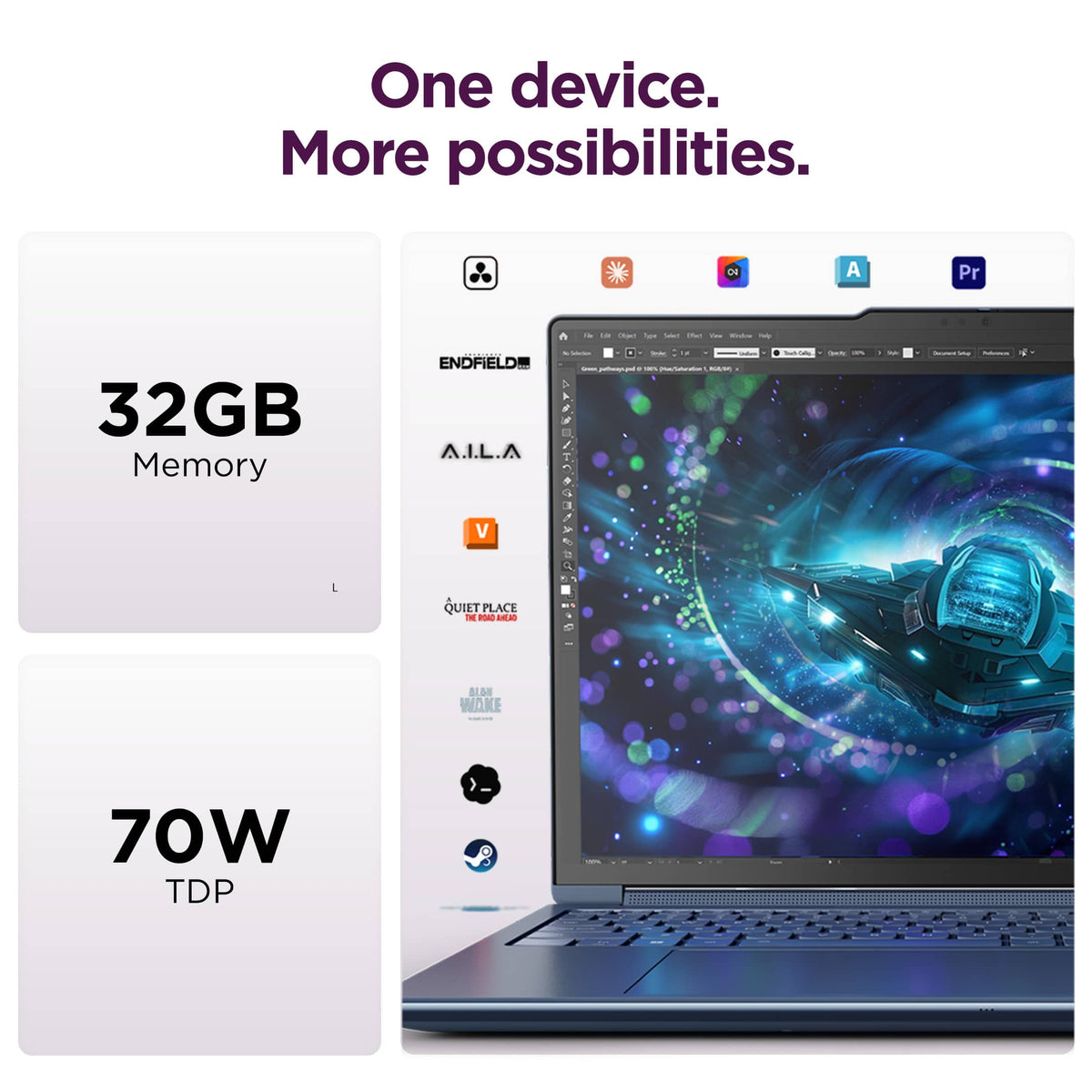 Lenovo - Yoga 9n 2-in-1 16" 3K OLED Touchscreen Laptop - NVIDIA RTX Spark N1X 18-Core (2026) - 32GB Memory - 1TB Storage - Cosmic Blue