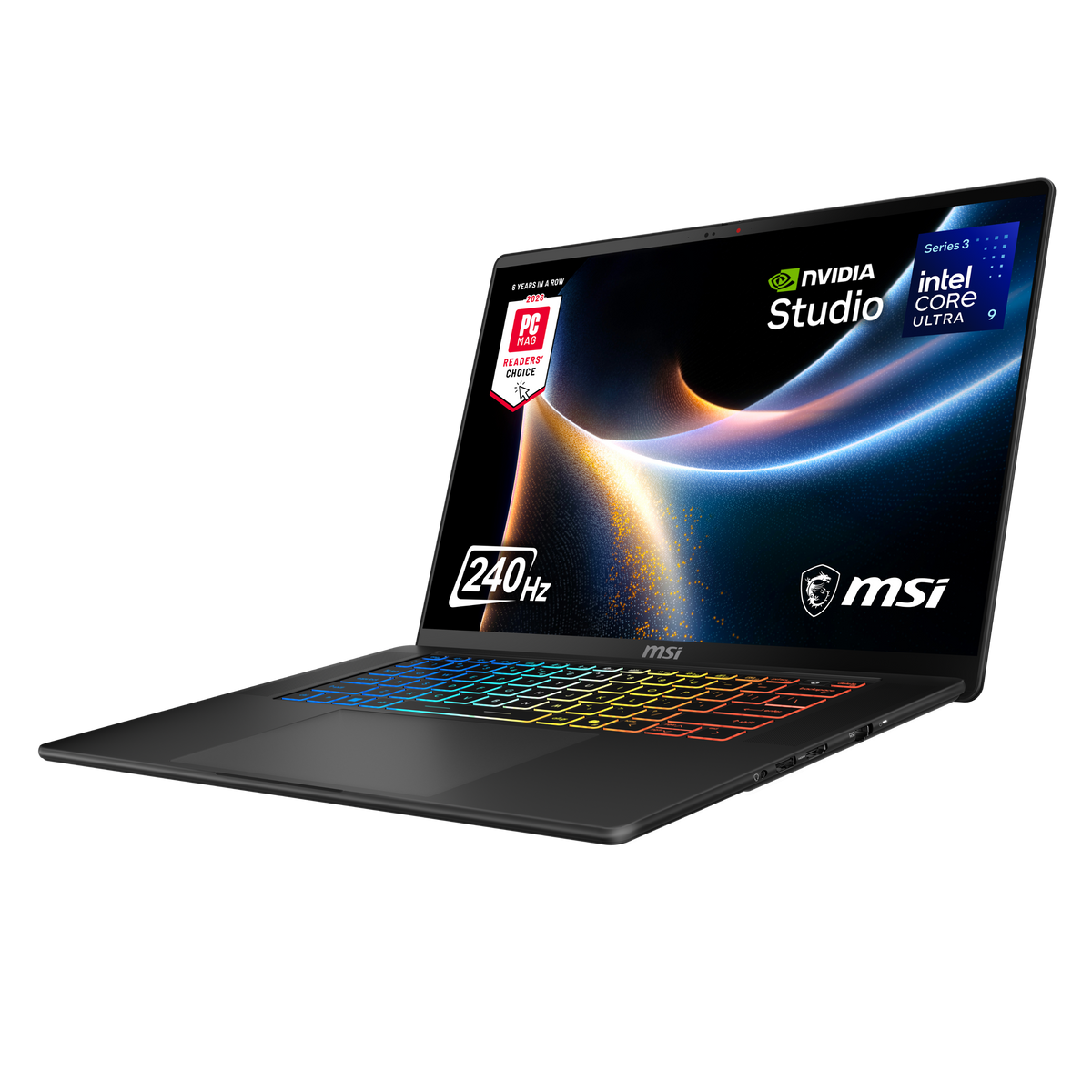 MSI - Stealth 16 AI+ 16" 2.5K 240Hz OLED Gaming Laptop Intel Core U9-386H - NVIDIA GeForce RTX 5060 - 32GB Memory -1TB Storage - Charcoal Black